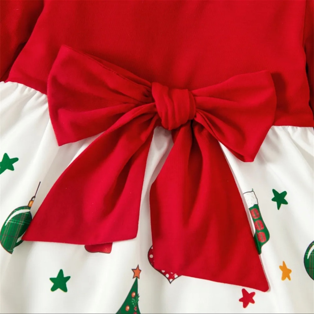 “CHRISTMAS PRINT BABY DRESS” - Picture 3 of 7